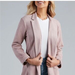 Gigi Moda Made in Italy Chic Women's Blush Double Breasted Blazer sz M/L